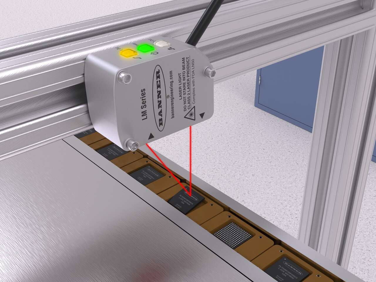 lm150kiqp-ic-chip-orientation LM precision measurement sensor inspects IC chips seated in nests