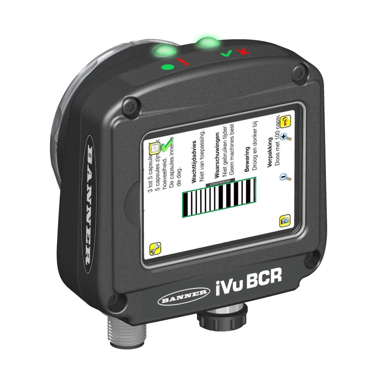 iVu-BCR-Angled-Back-View-with-Screen-Image----No-Cover---Lit iVu BCR imager-based barcode reader
