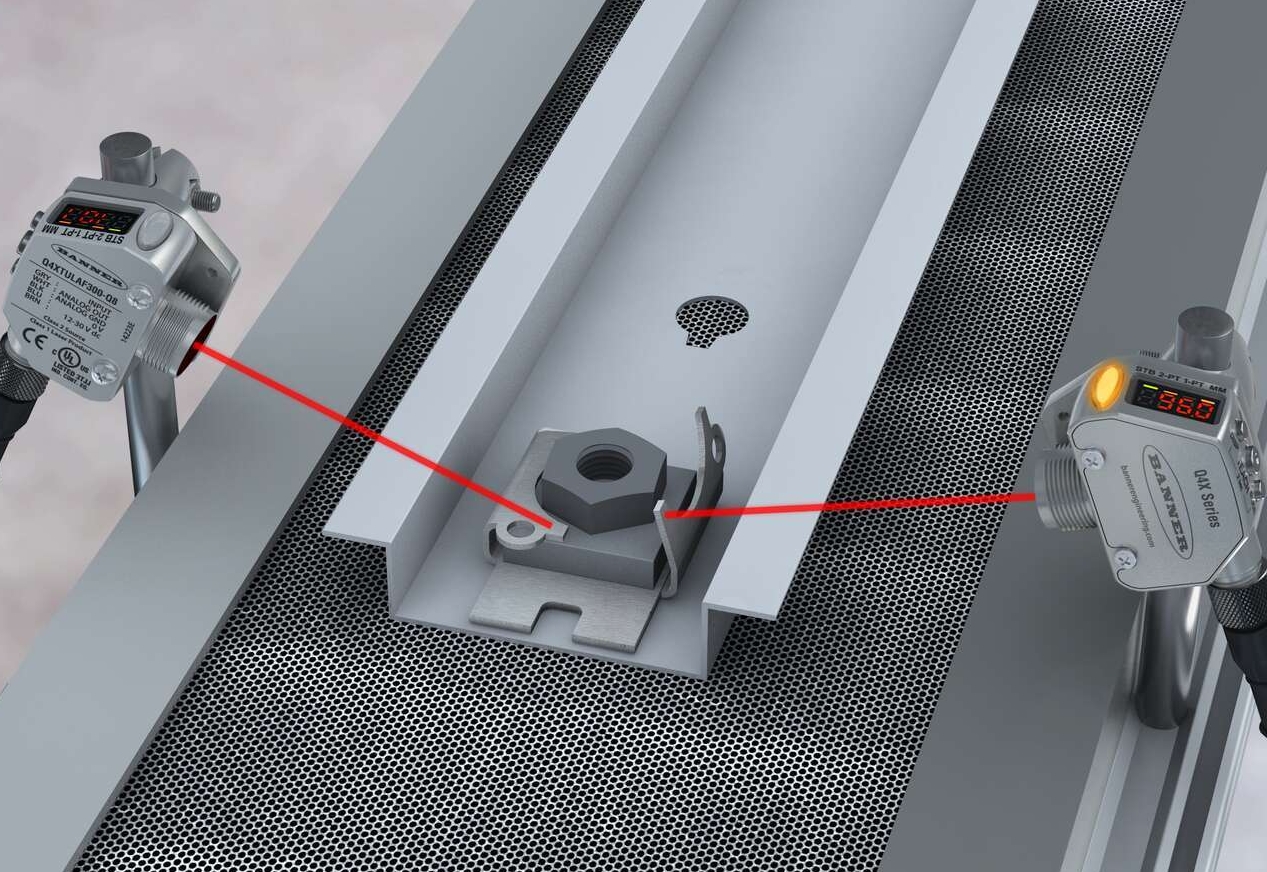 Q4X-Analog-weldnut-detection-UPDATE-FOR-WEB-VERSION Q4X laser measurement sensors inspect a metal bracket
