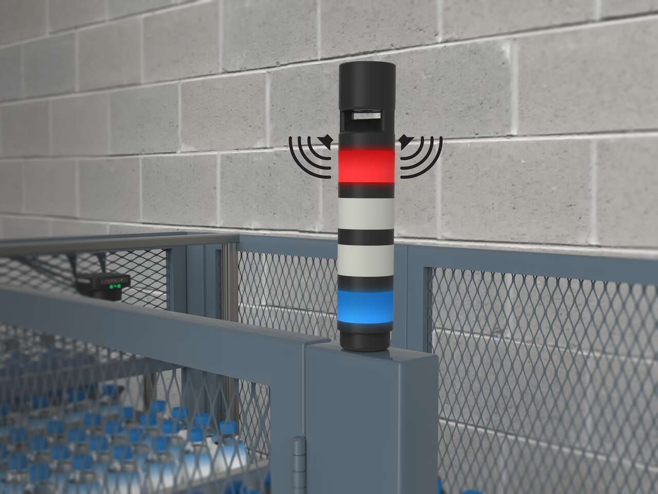 tl50-machine-indication TL50 tower light with audible indicates status on a beverage line