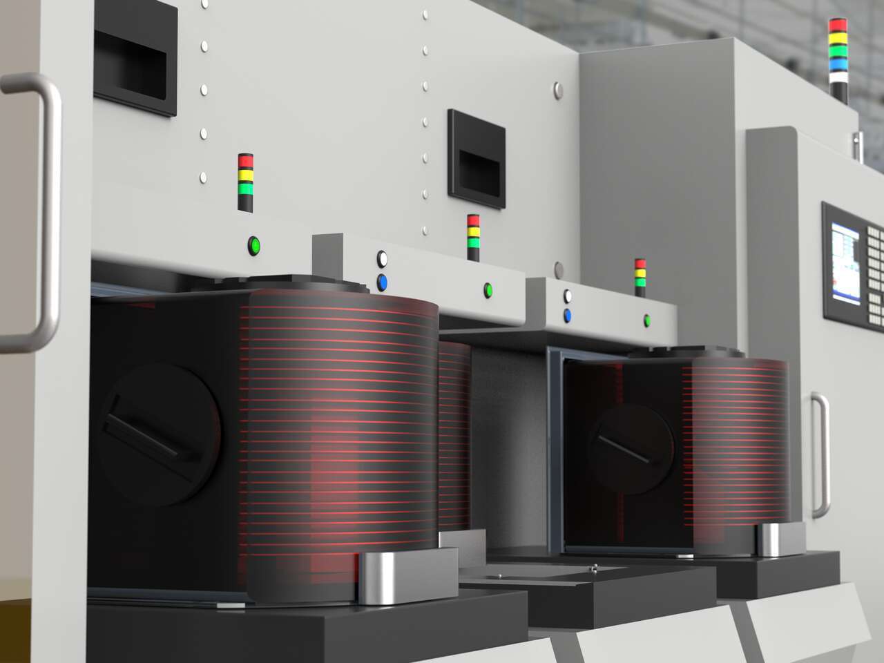 tl30b-wafer-workstation tower lights on a machine in the semiconductor industry