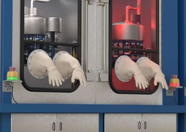 wls27-aseptic-isolator-illumination-indication combined illumination and indication on a machine