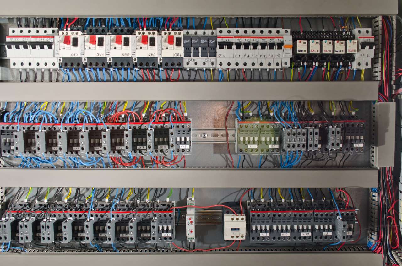 Electrical panel controls and switches control cabinet