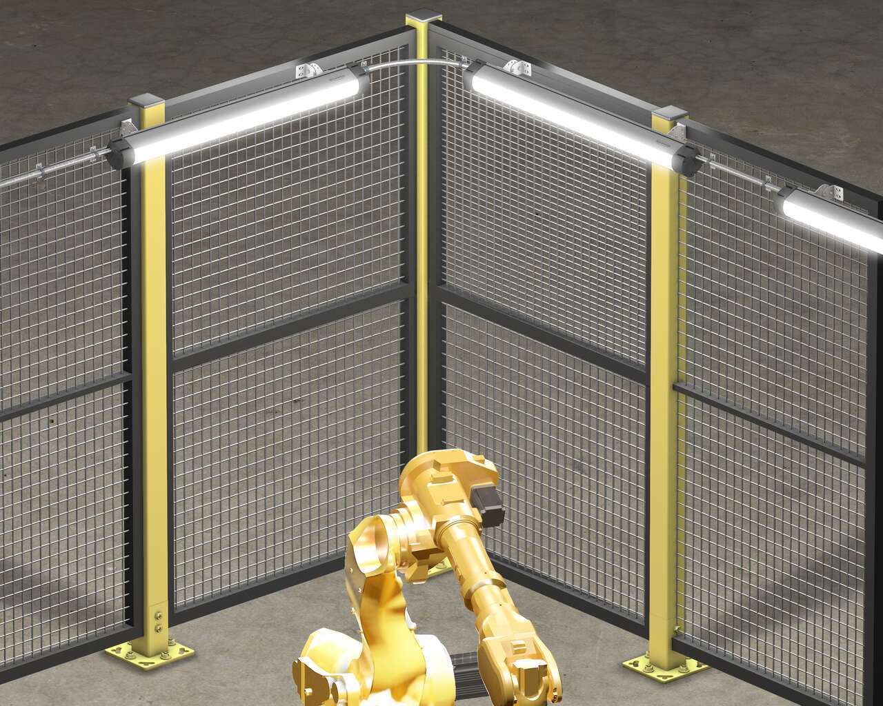 WLB92-AC-Conduit-4-ft-Robotic-Cell illumination in a robotic work cell