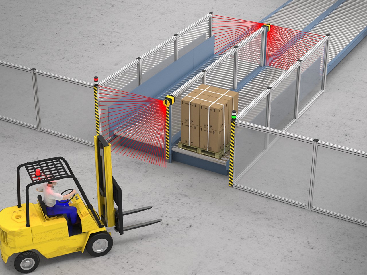 Safeguarding a Pallet Transfer Conveyor