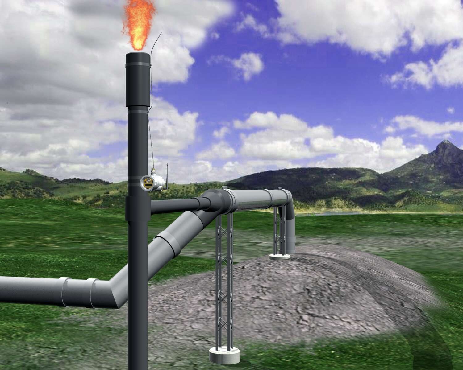 Wireless Flare Stack Temperature Monitoring