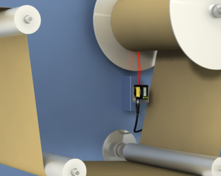 Sensores Laser Medem Rolos de Papel em uma Variedade de Cores e Dimensionam Automaticamente a Saída