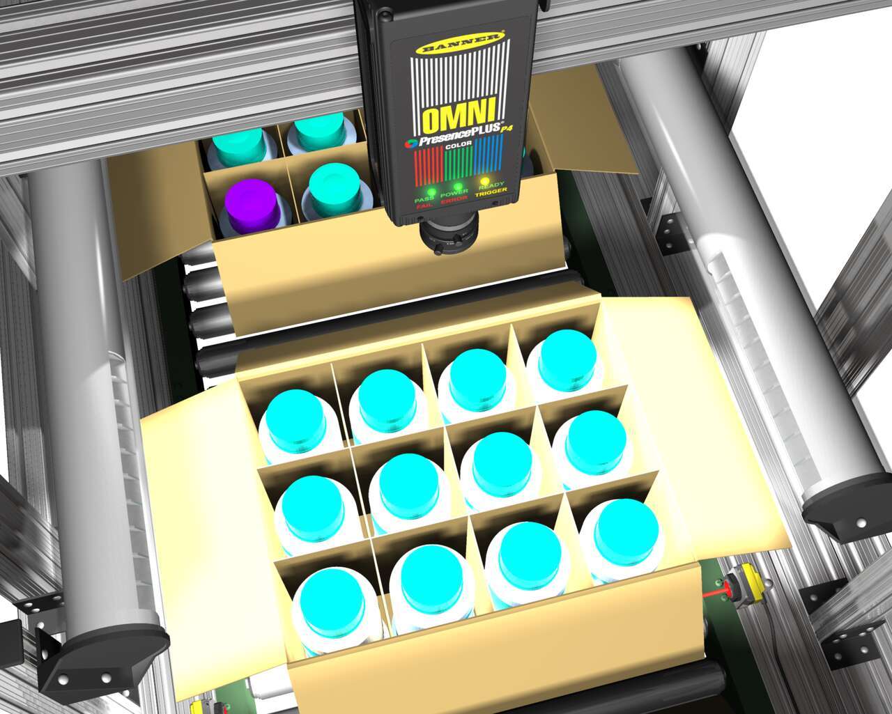 Full Case Detection and Cap Color Inspection