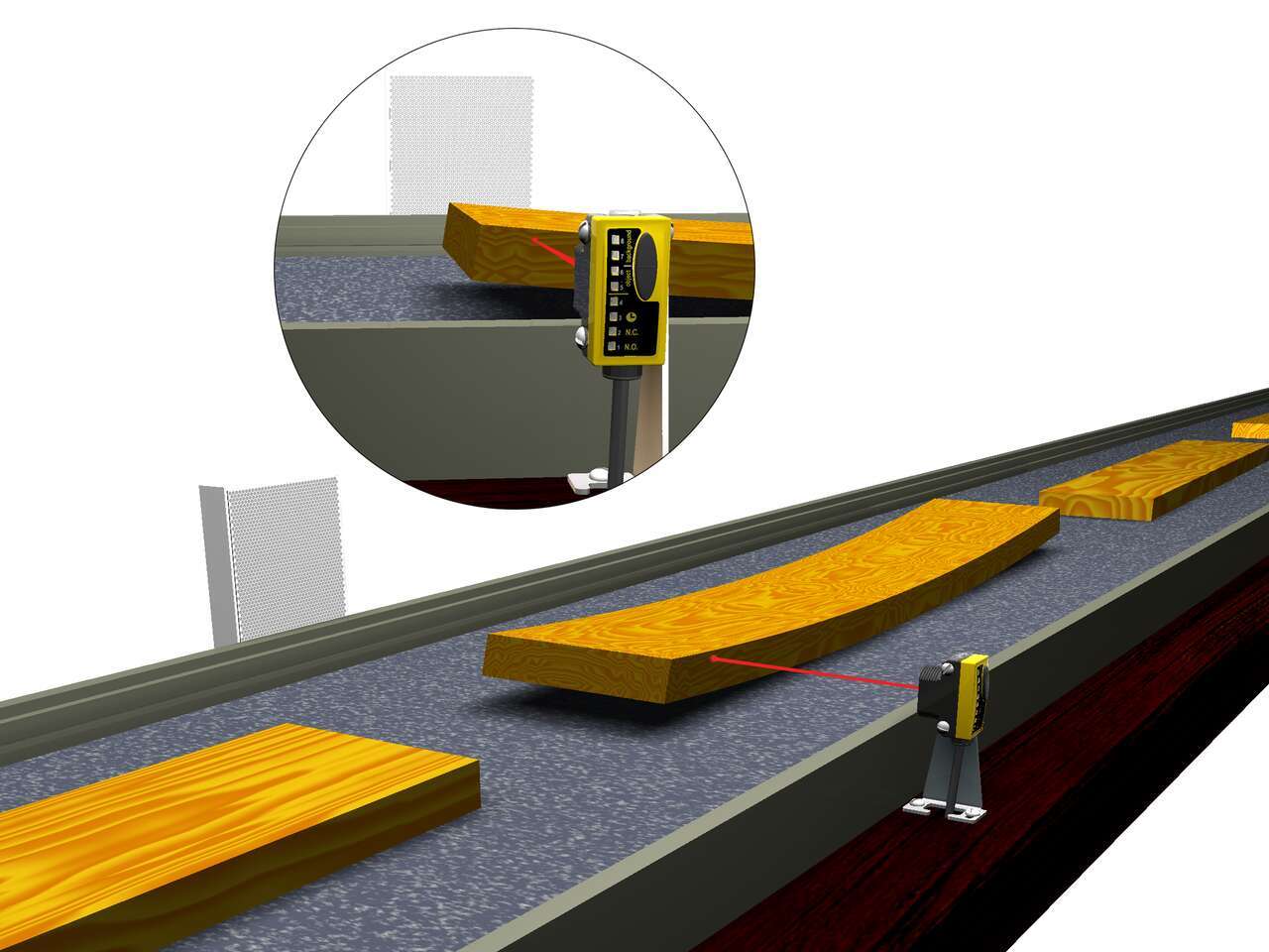 Détection d'une déformation d'une planche avec un capteur QS30